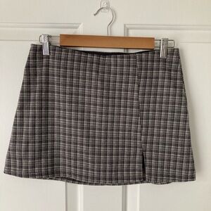 American Eagle Outfitters Plaid Mini Skirt - Black & Gray